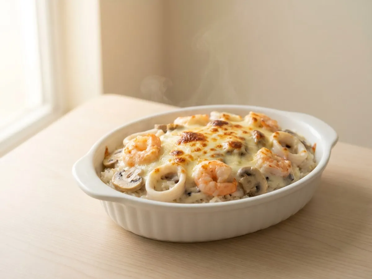 白汁焗海鮮飯