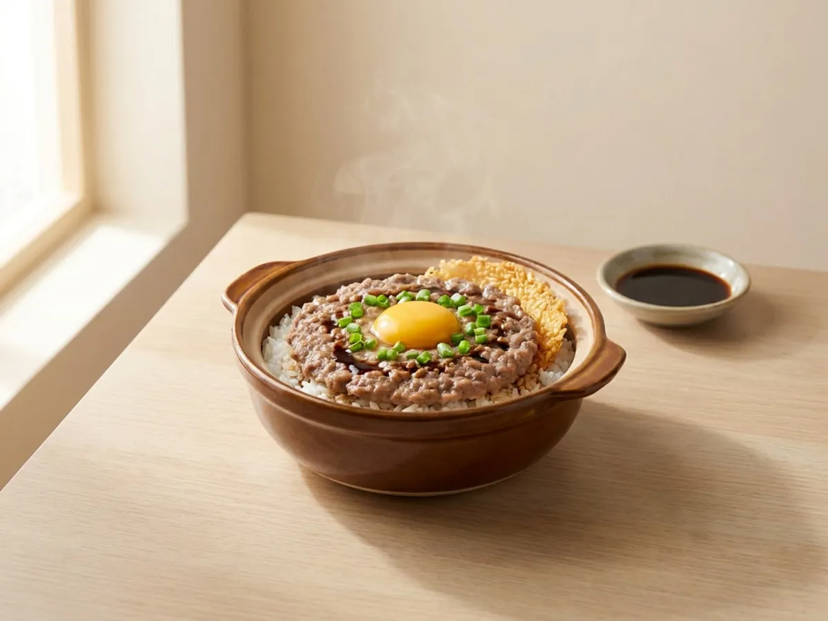 窩蛋牛肉煲仔飯