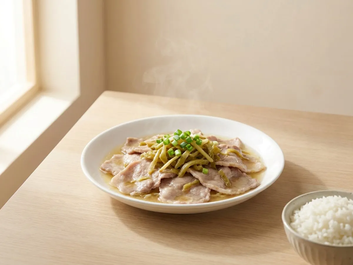 榨菜蒸肉片