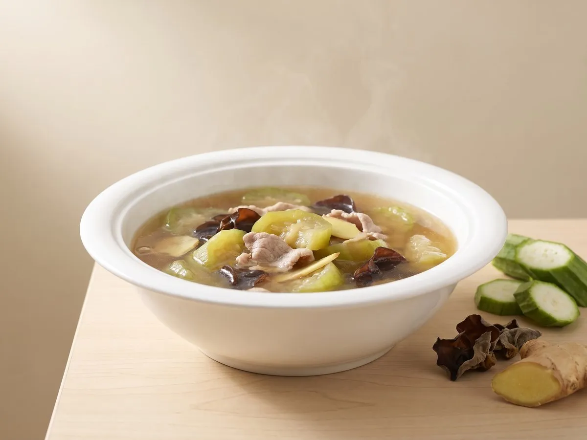 勝瓜雲耳肉片湯（絲瓜滾湯）