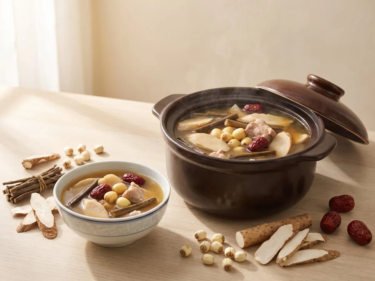 淮山桑寄生蓮子瘦肉湯