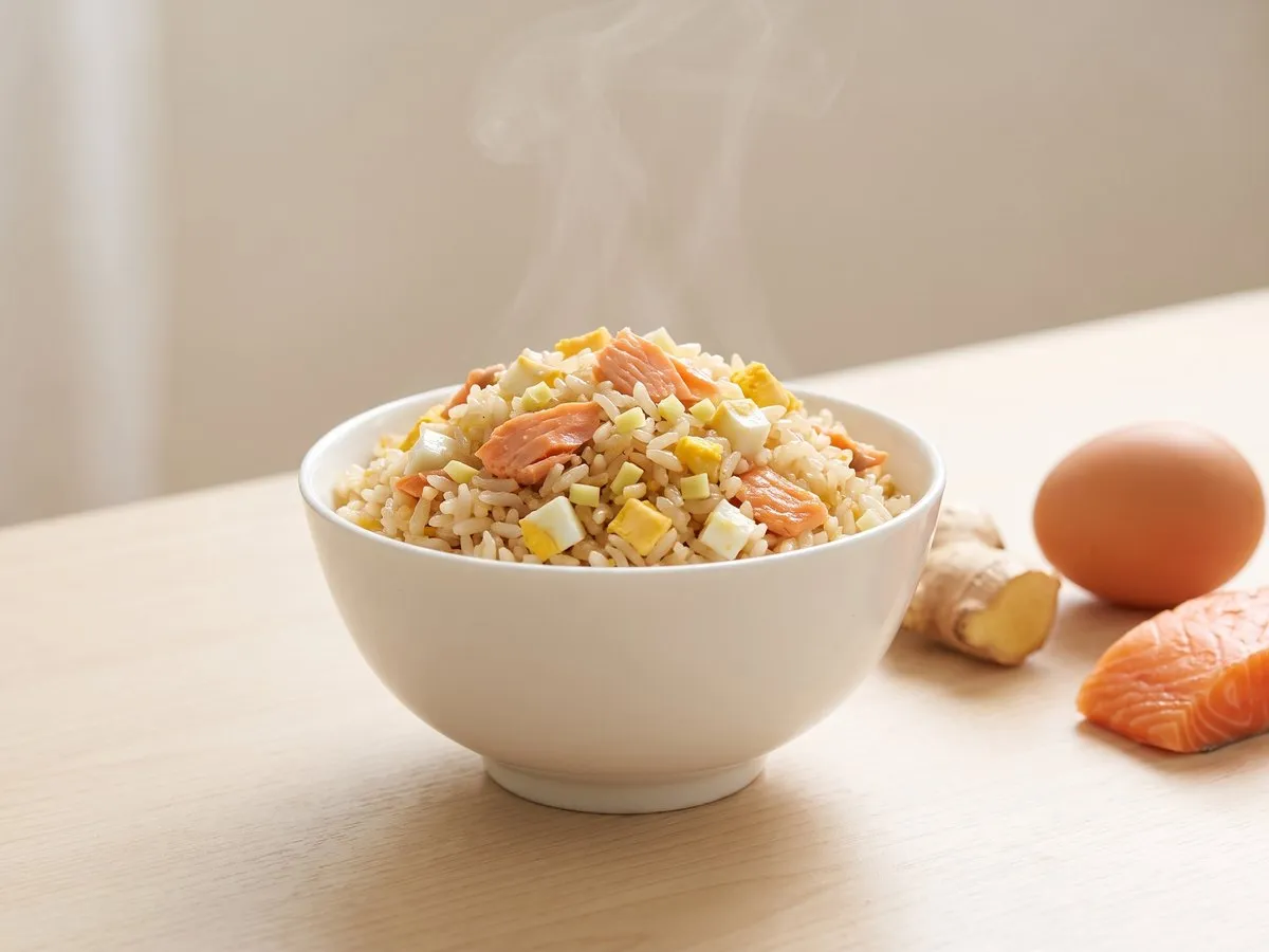 薑粒三文魚蛋炒飯