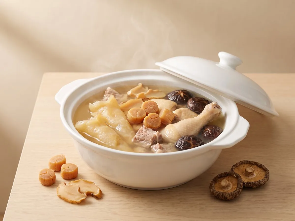 花膠瑤柱冬菇燉湯