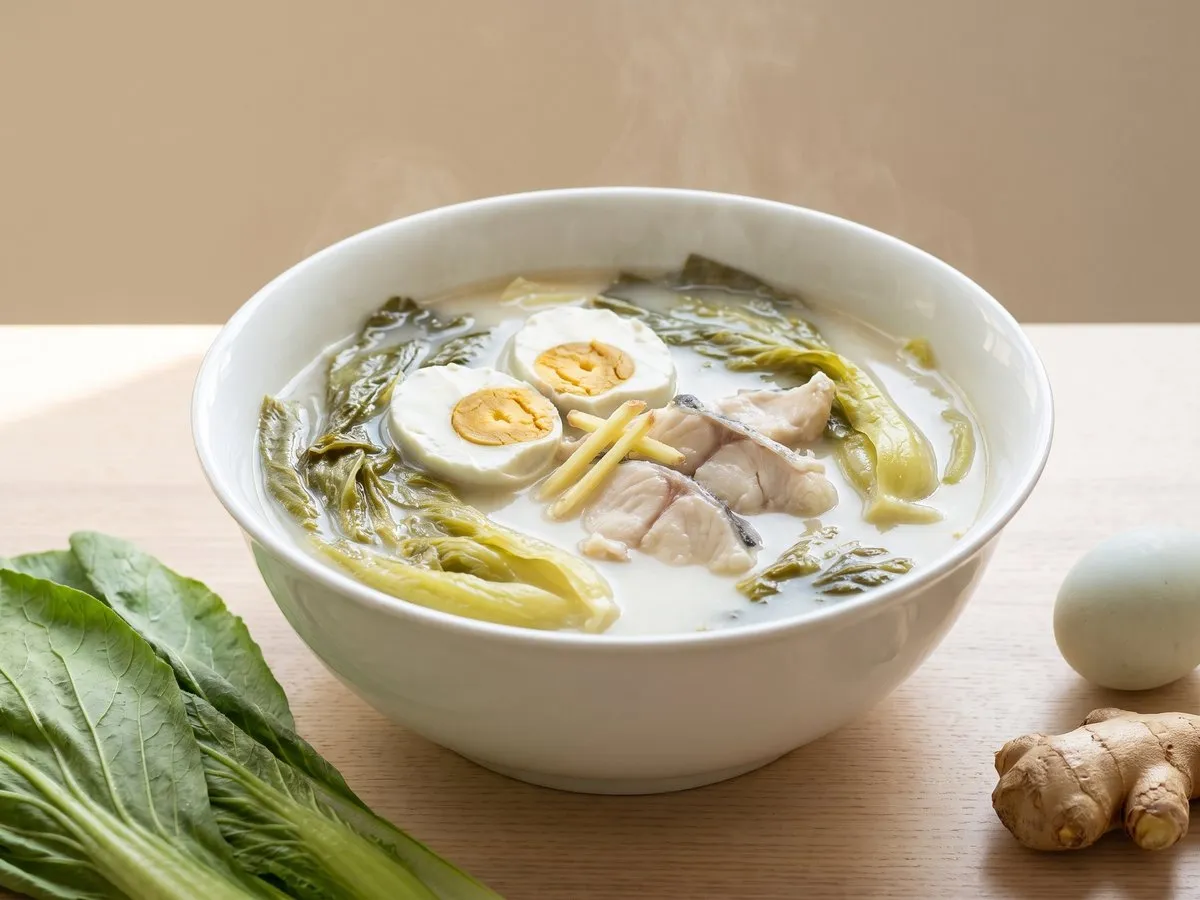 大芥菜鹹蛋魚湯