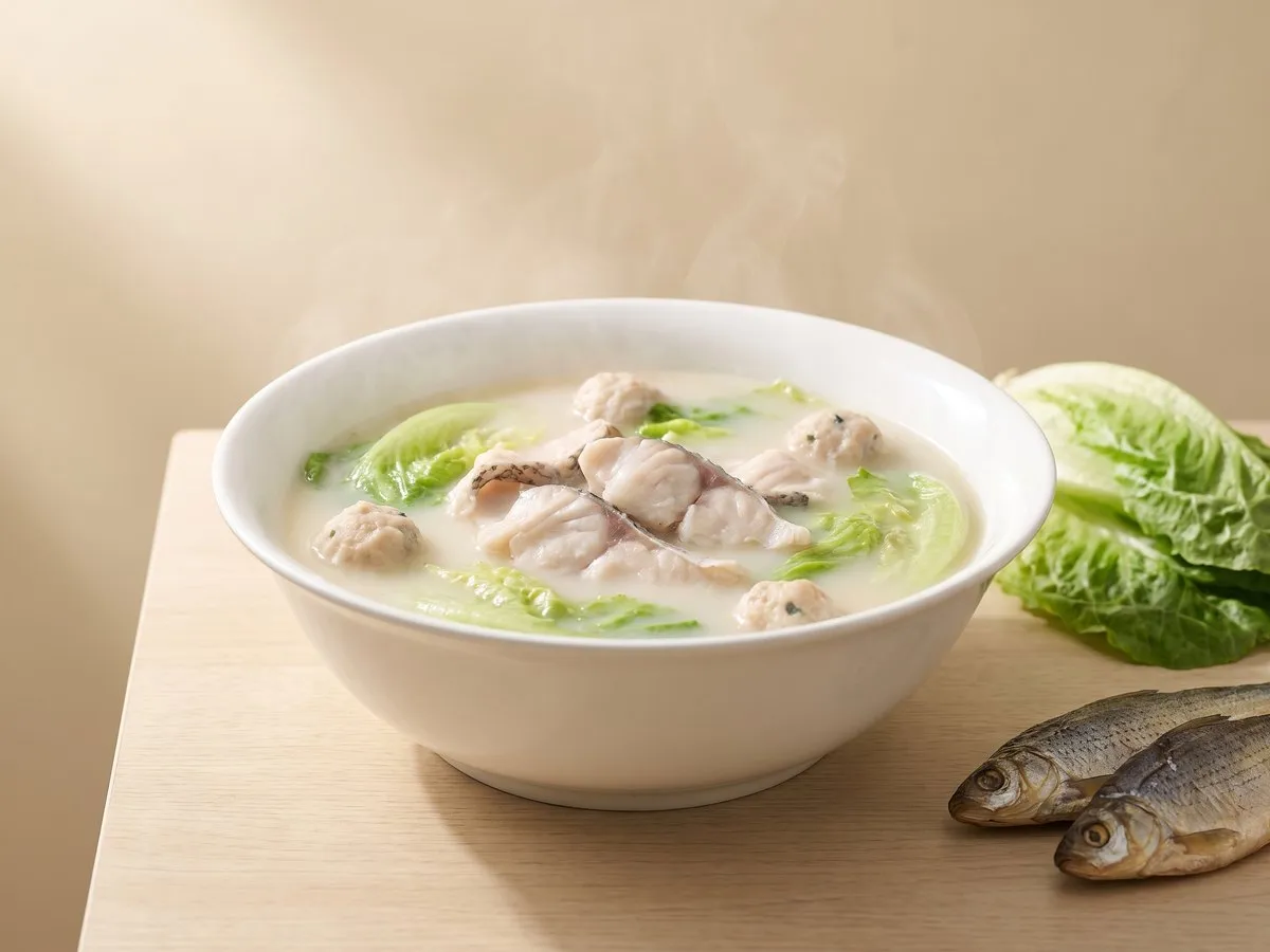 生菜鯪魚球湯（生菜魚肉）