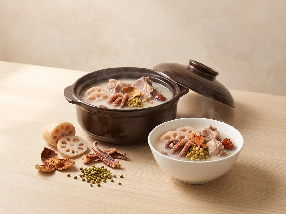 蓮藕章魚綠豆豬骨湯