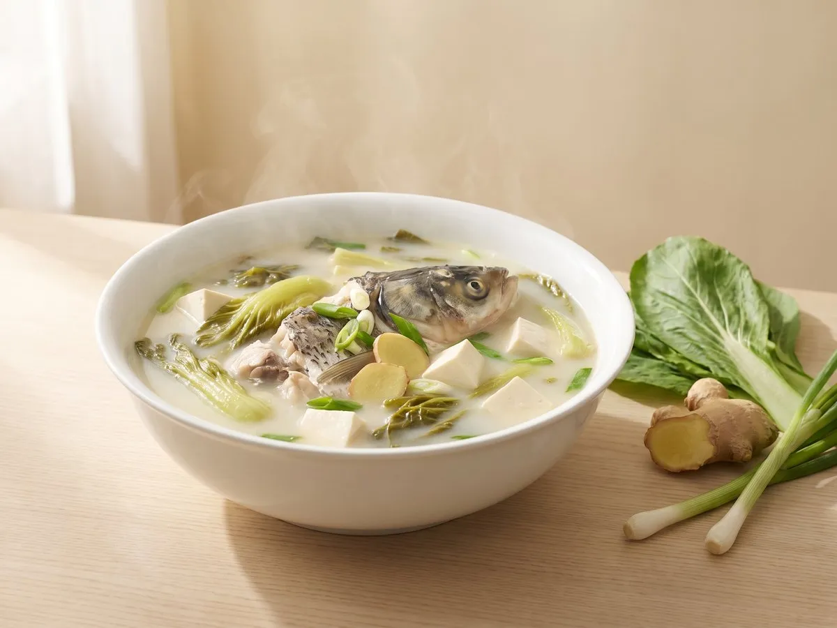 芥菜魚頭豆腐湯