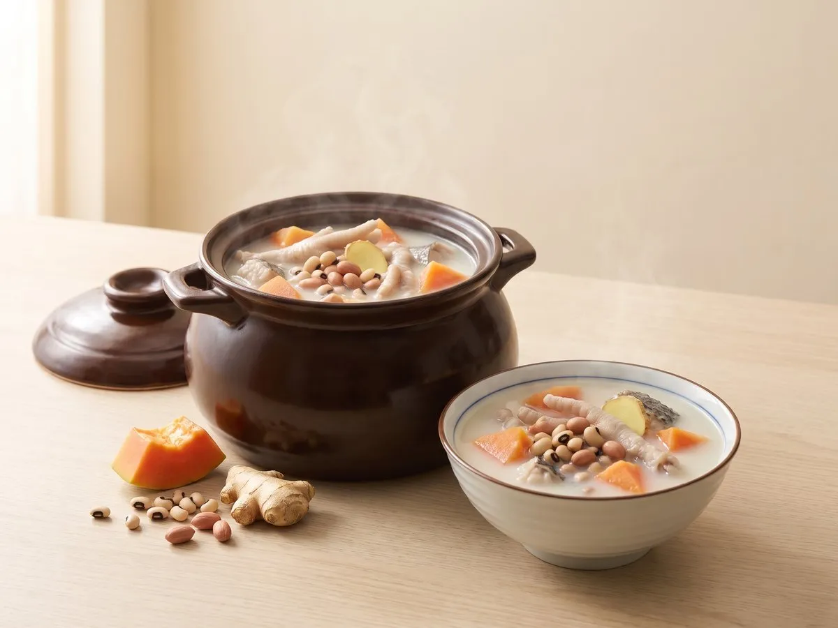 木瓜花生眉豆湯