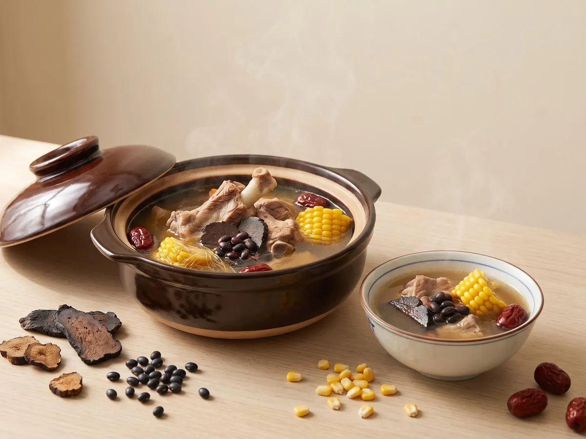 生地黑豆粟米豬骨湯