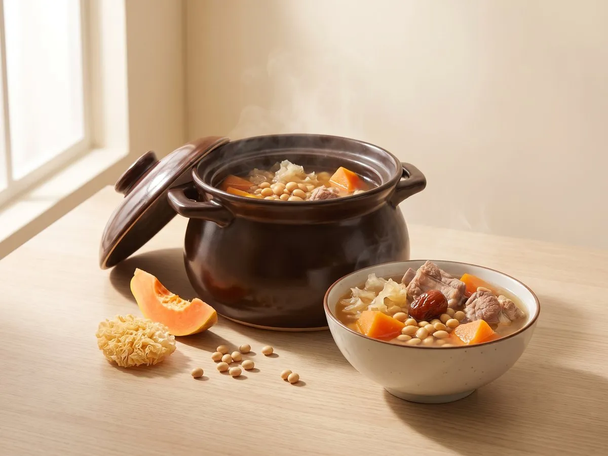 黃豆木瓜雪耳豬骨湯