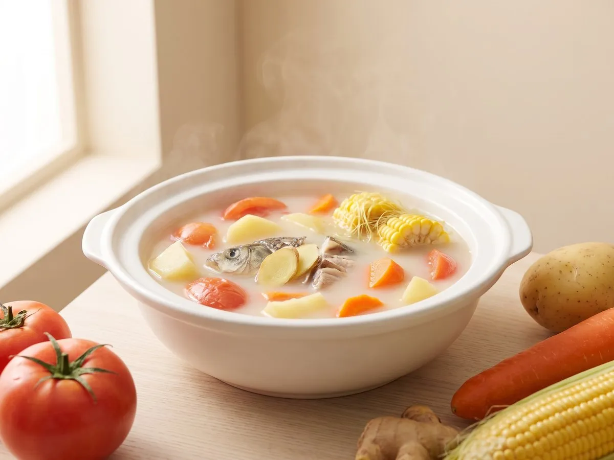 番茄薯仔紅蘿蔔魚湯（／瘦肉湯）
