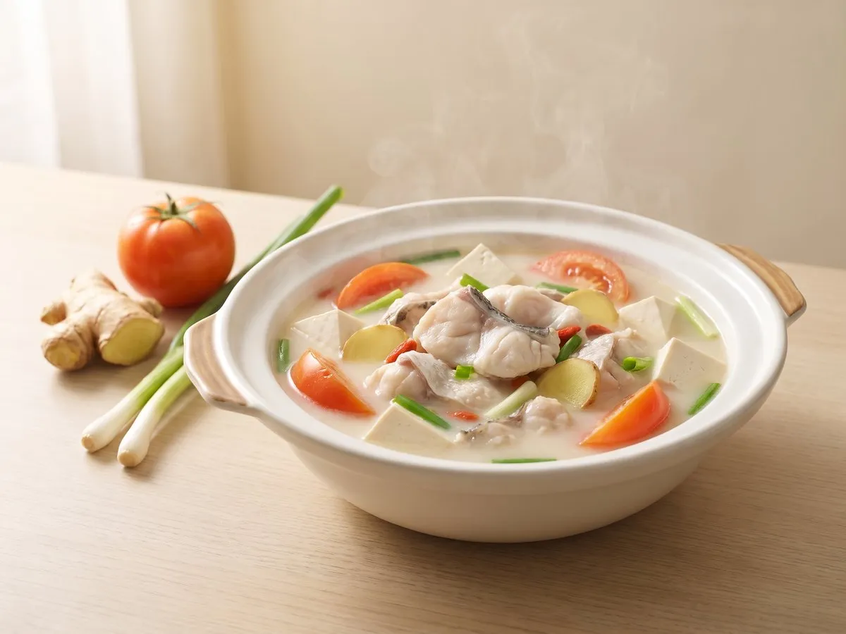 番茄豆腐魚腩湯（魚腩滾湯）
